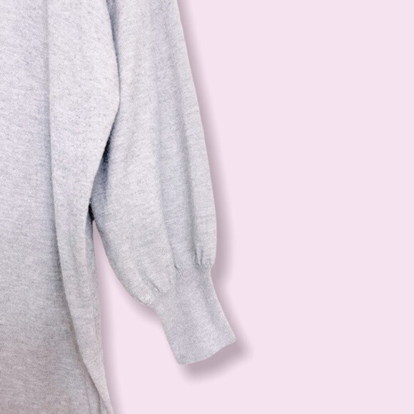 BB Dakota Steve Madden Olivia Sweater Dress Grey Crewneck Knit Womens Size Small - Picture 5 of 11